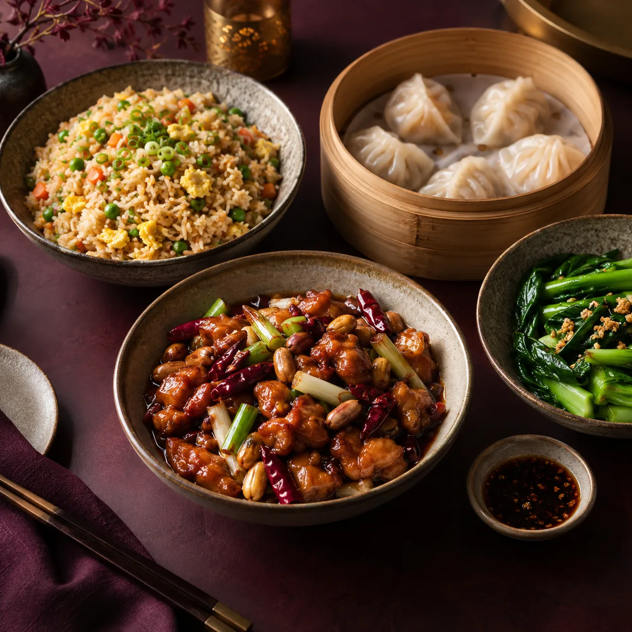 Cantonese takeaway dishes ready to share