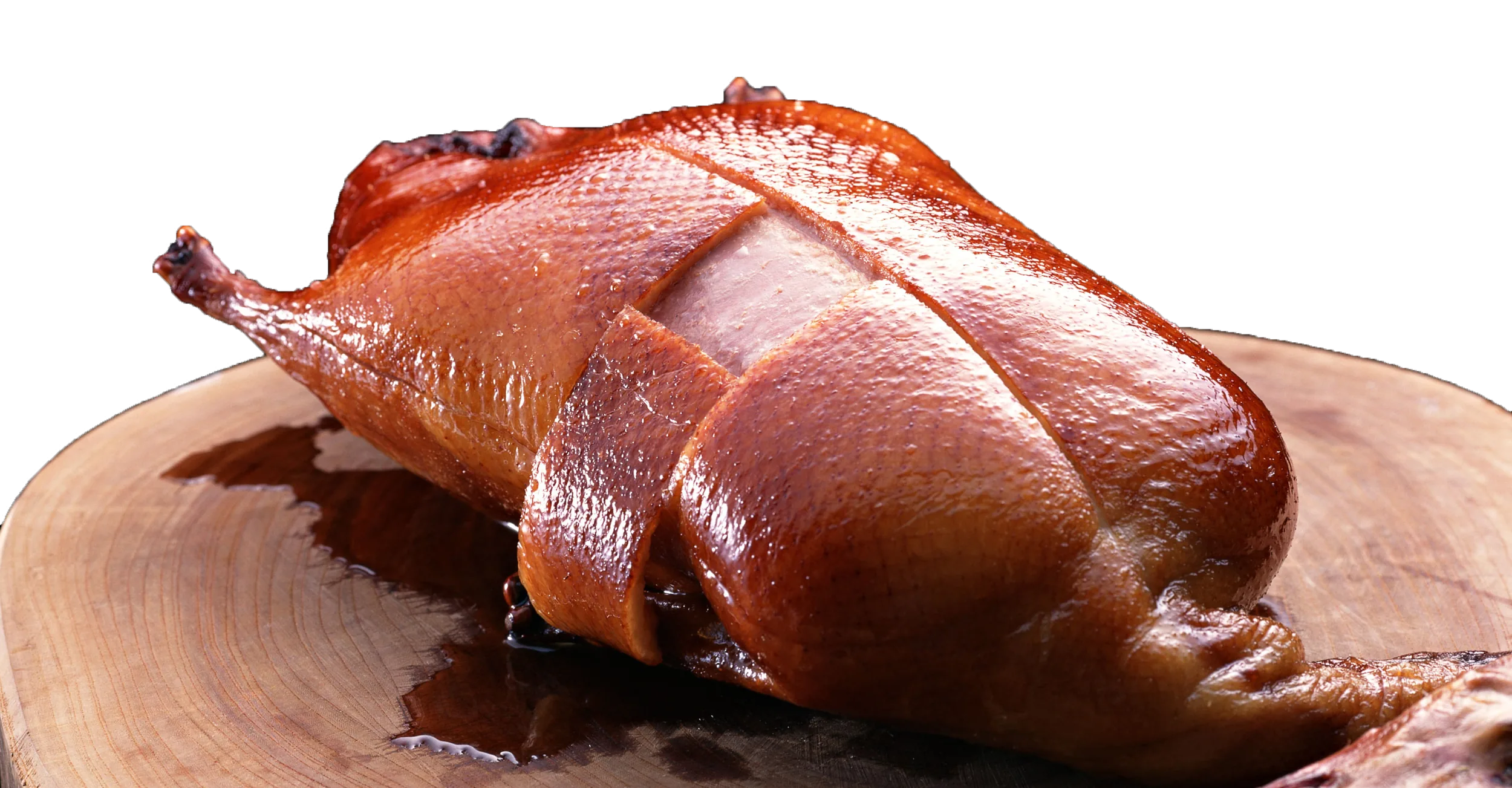 Roast Peking duck presented for sharing